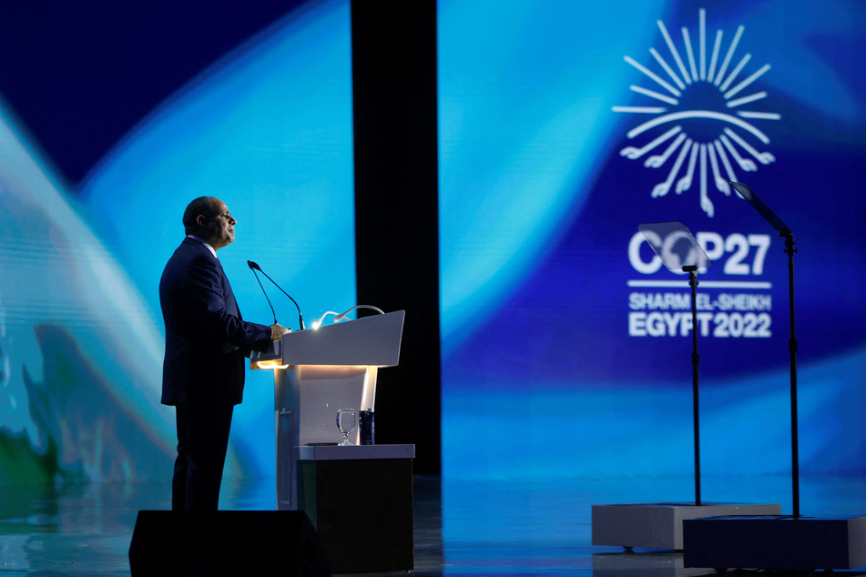 Egyptian President Abdel Fattah al-Sisi speaks during the opening session of the COP27 climate summit.