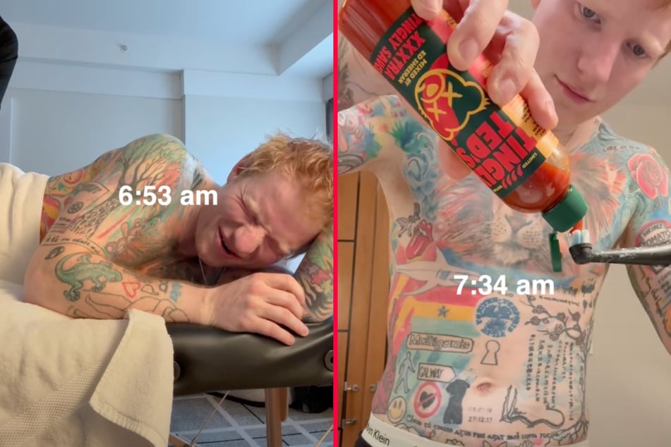 Ed Sheeran shocks fans with radical tattoos in new shirtless TikTok