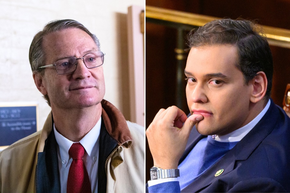 Tennessee Representative Tim Burchett (l.) recently said his constituents "don't like the fact" that George Santos (r.) is gay, and would welcome his expulsion.