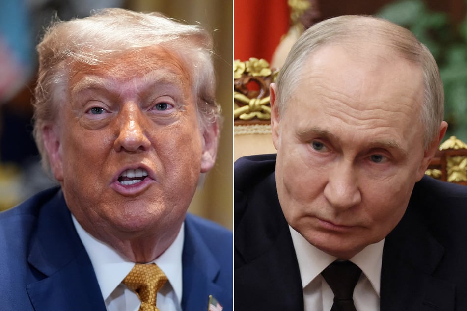 Donald Trump (l.) has accused Vladimir Putin of talking "bulls**t" about Ukraine, saying that the US would send Kyiv more weapons to defend itself.