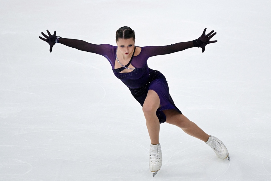 Russia's figure skater Kamila Valieva competes in the women's short program during the Russian Grand Prix of Figure Skating at the Megasport Arena in Moscow on October 22, 2022. Teenage Russian skater Kamila Valieva received a four-year ban from the Court of Arbitration for Sport (CAS) on January 29, 2024 for failing a doping test prior to the 2022 Winter Olympics.