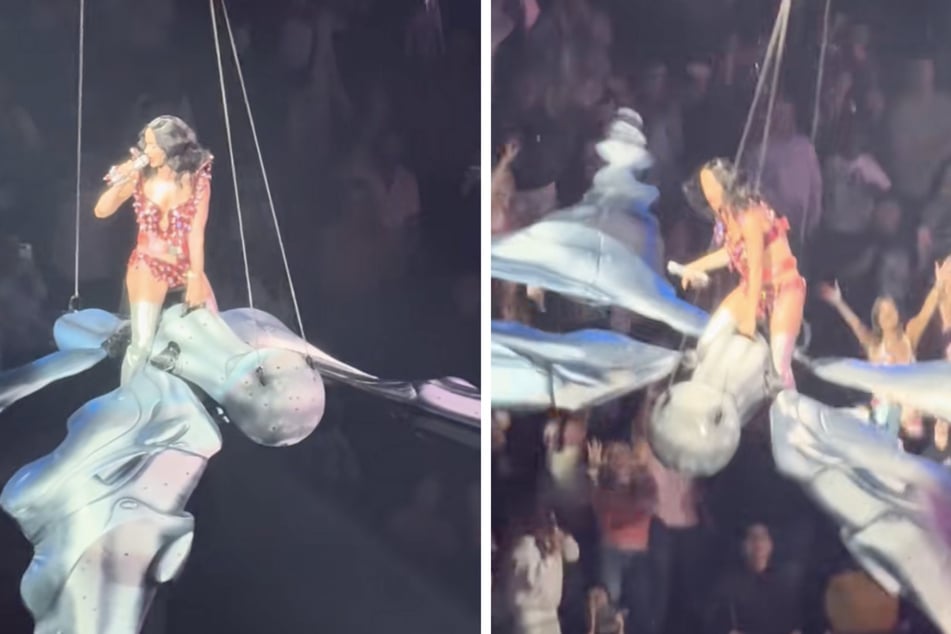 Katy Perry falls from giant butterfly in shocking concert accident footage