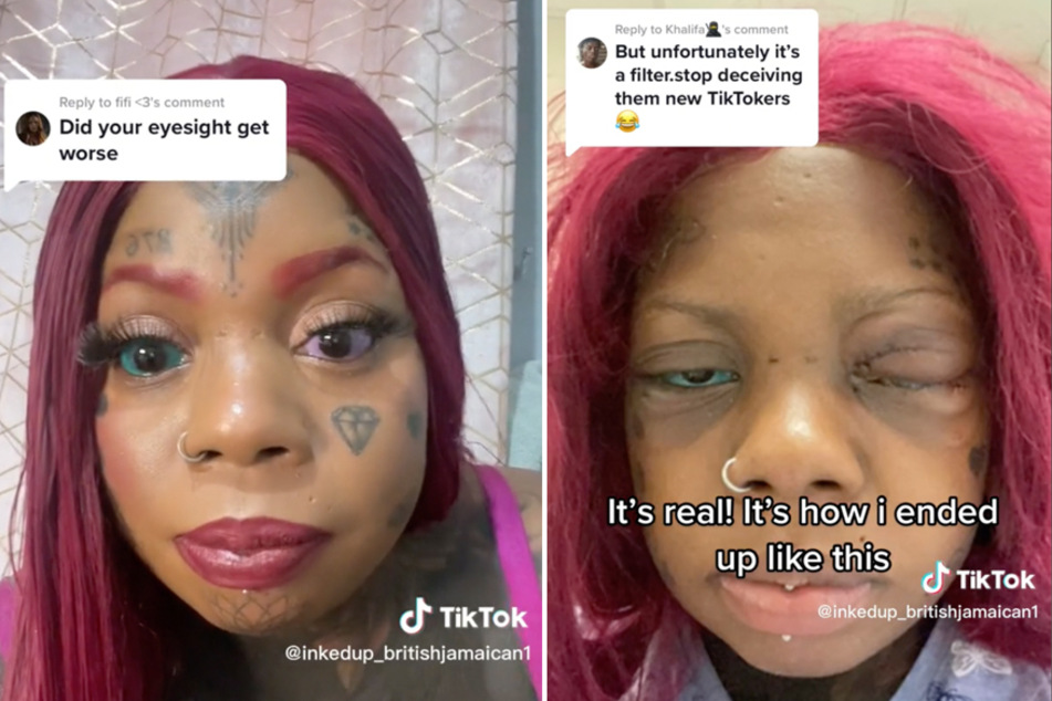 Woman with tattooed eyeballs admits she's on the verge of going blind