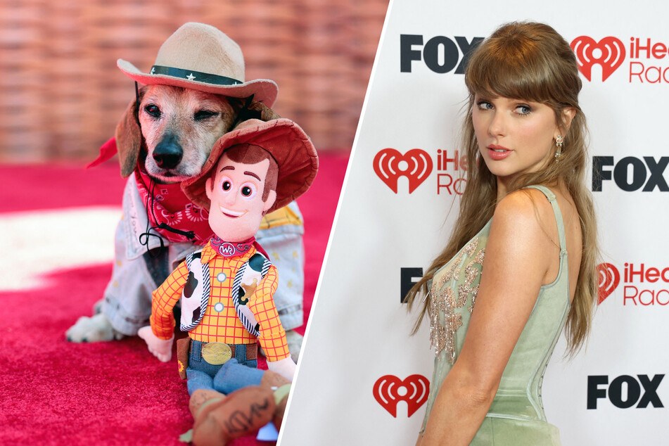 Taylor Swift hit the stage during Tuesday's star-studded premiere of Toy Story 5 in Los Angeles.
