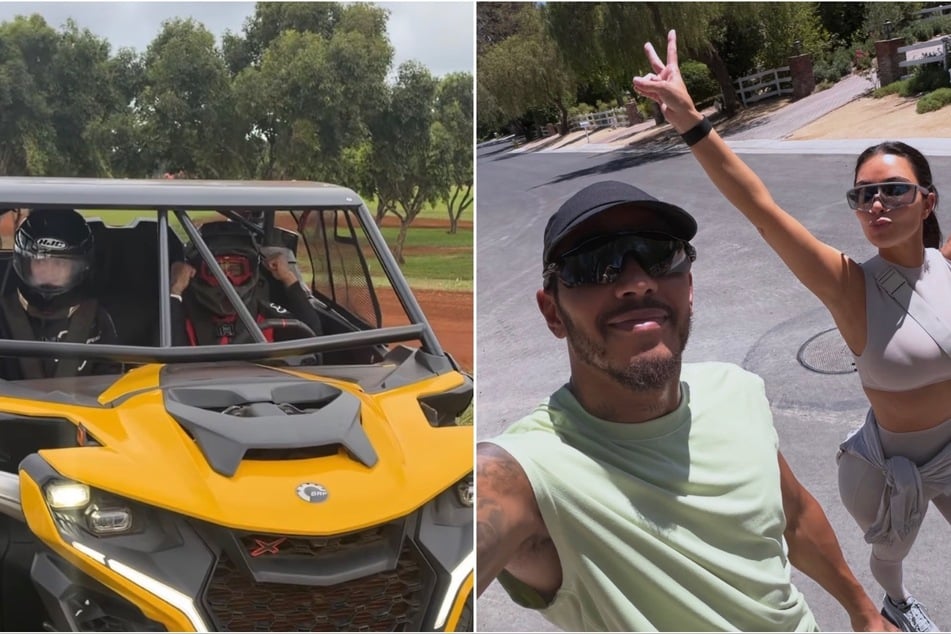 Kim Kardashian's boyfriend Lewis Hamilton takes Kylie Jenner for a spin during 29th birthday fun
