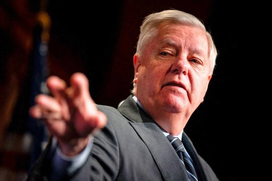 Senator Lindsey Graham speaks during a news conference on border security on January 17, 2024 in Washington DC. In a recent video, three men claimed they were paid for sexual encounters with the late South Carolina politician.