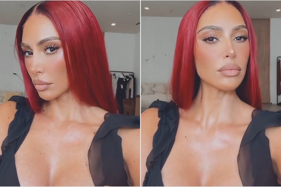 Kim Kardashian teases fiery new 'do for mystery SKKN campaign