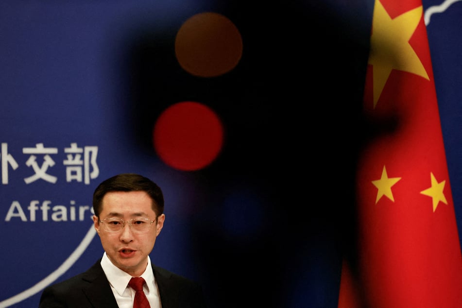 Chinese Foreign Ministry spokesperson Lin Jian attends a press conference in Beijing.