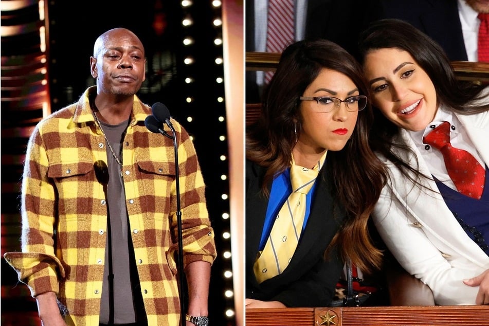 Both Lauren Boebert (second from r.) and Dave Chappelle (l.) have been criticized for their outspoken views on trans issues in the past.