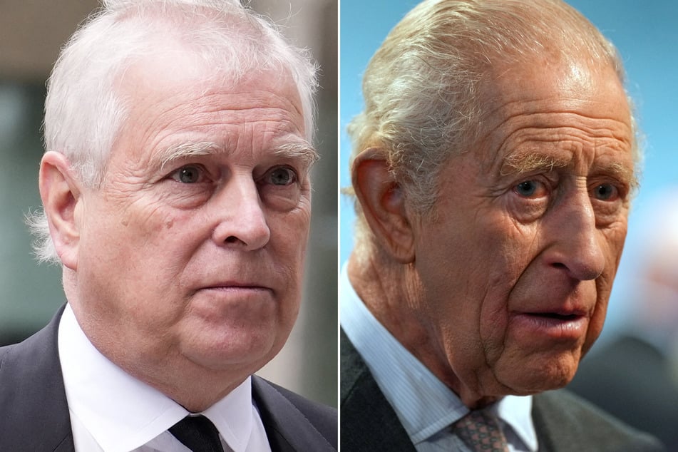King Charles (r.) has stripped his brother Andrew of his royal titles amid accusations of sexual abuse.