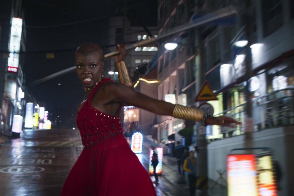 Danai Gurira as Okoye in Black Panther. Danai will reprise her role in the upcoming TV series Wakanda.