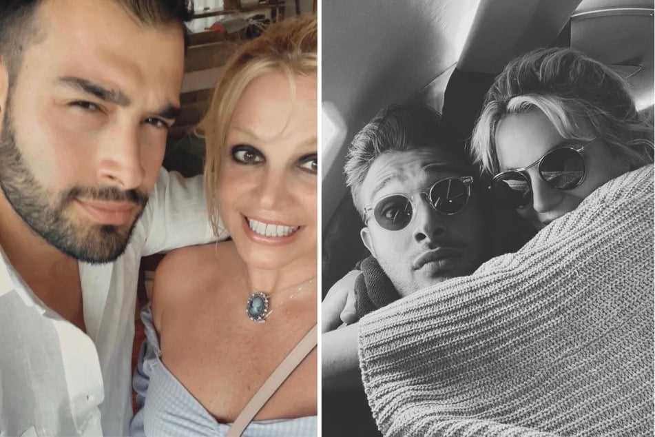 Sam Asghari (l) bashed TMZ shortly before the outlet claimed his marriage to Britney Spears is in "deep trouble."