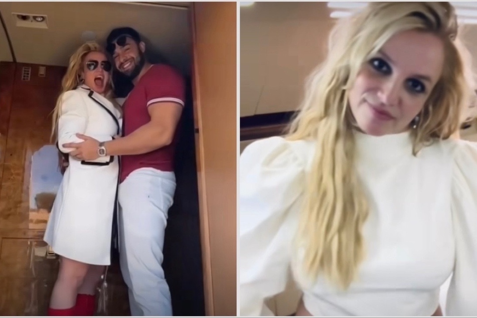 Fans are again concerned that all isn't well with Britney Spears (r) after a recent Instagram clip.
