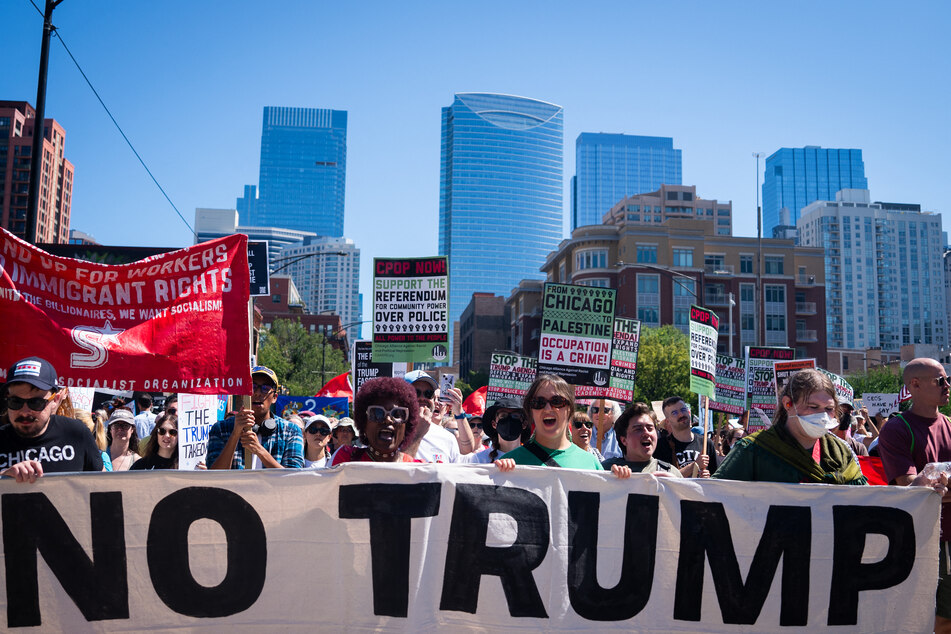 People participate in the Labor Day "Workers Over Billionaires" rally in Chicago, Illinois, on September 1, 2025.