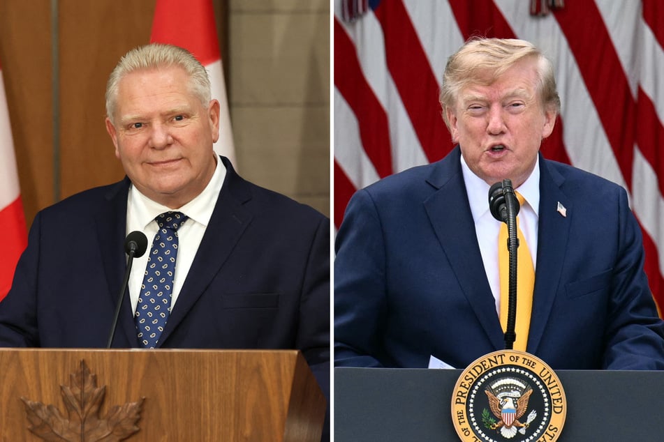 President Donald Trump (r) slapped back after Ontario Premier Doug Ford (l) criticized his handling of recent trade negotiations with Canada.