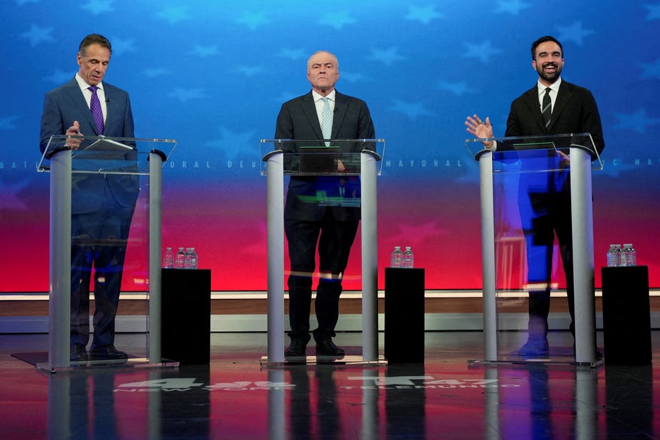From l. to r.: Former NY governor Andrew Cuomo, Republican Curtis Sliwa, and Democratic nominee Zohran Mamdani faced off in a televised debate ahead of the NYC mayoral election.