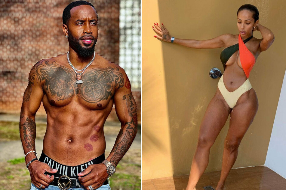 Safaree (l.) and Erica Menawed in October 2019 and have a daughter, Safire.