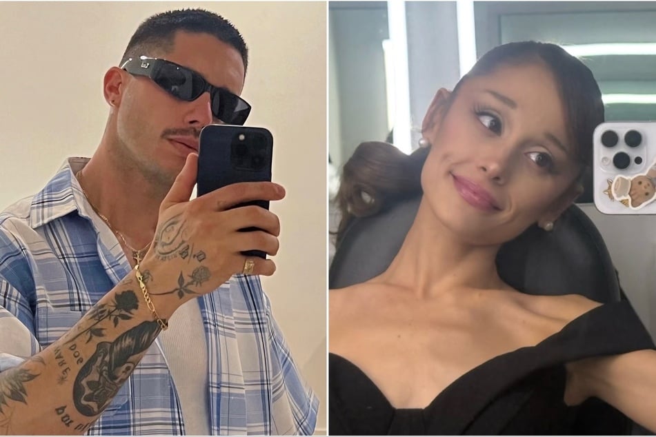 Ariana Grande and Ricky Alvarez (l) enjoyed a stroll through Central Park while packing on the PDA.