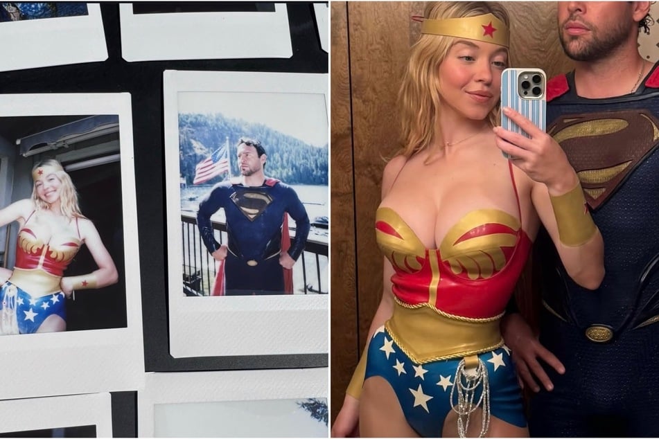 Sydney Sweeney and Scooter Braun's romance (r) continues to soar as the couple cosplays superheroes at a summer camp.
