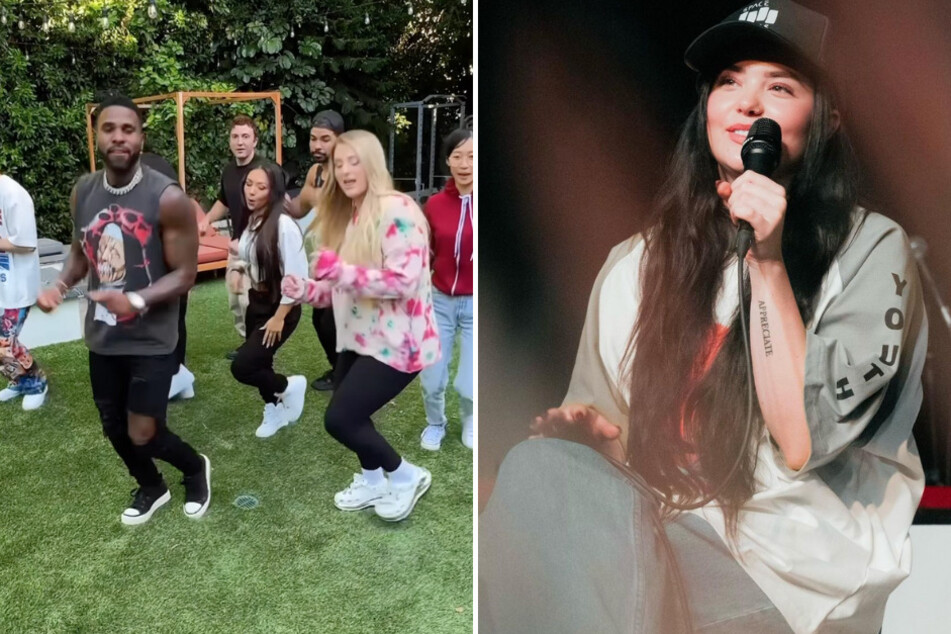 Jason Derulo and Meghan Trainor (c.) are releasing their newest duo single on Friday, and Lauren Spencer Smith (r.) is dropping her brand-new single, Sad Forever, on the same day.