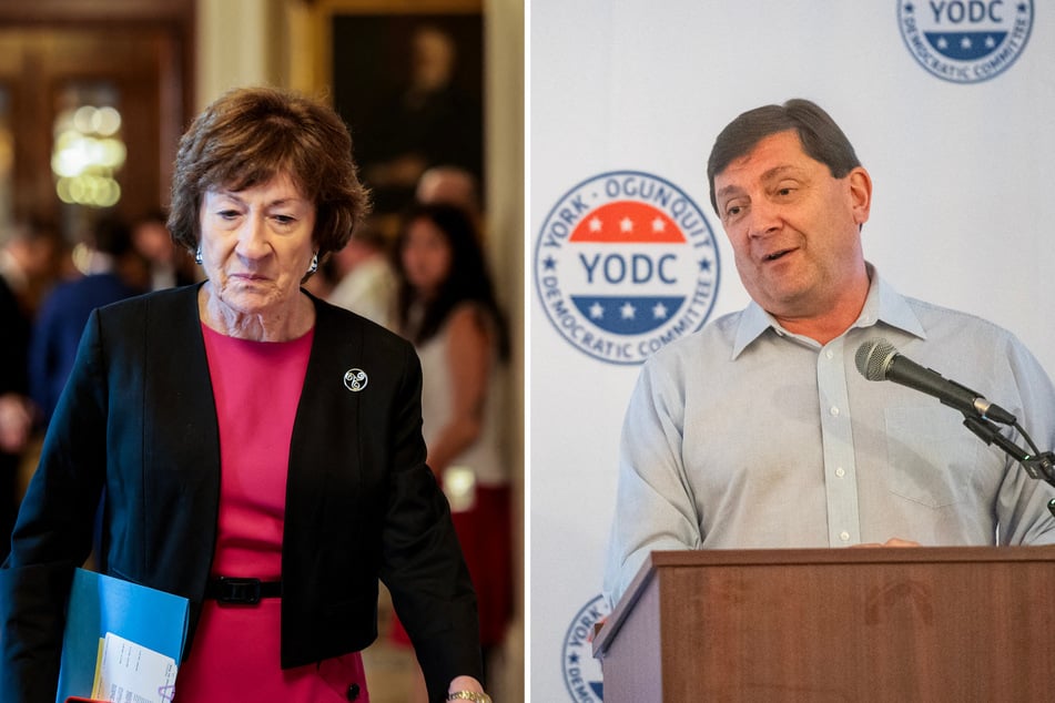 Incumbent GOP Senator Susan Collins (l) clashed with Democrat Troy Jackson (r) during the first of four planned debates for the US Senate race in Maine.