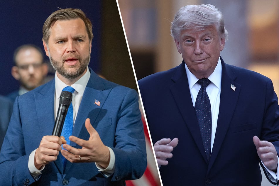 JD Vance voiced hope for successful talks in Switzerland as Donald Trump (r.) hurled threats of new attacks on Iran.