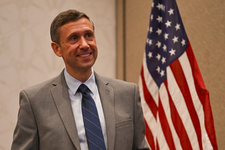 Ken Martin, chair of the Democratic National Committee, attends a gathering of the Labor Caucus during the DNC's Summer Meeting in Austin, Texas, on August 13, 2026.