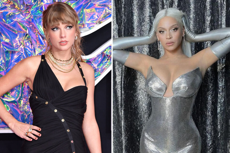Taylor Swift (l) returned the favor by attending Beyoncé's Renaissance concert film premiere on Thursday.