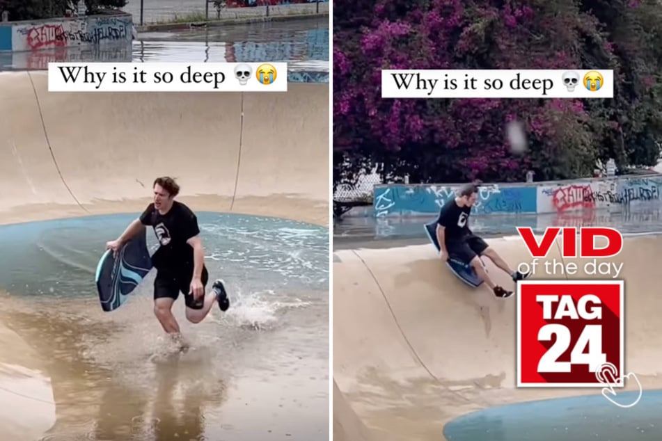 Viral Video of the Day for October 28, 2023: Boogie boarder's hilarious skate park fail