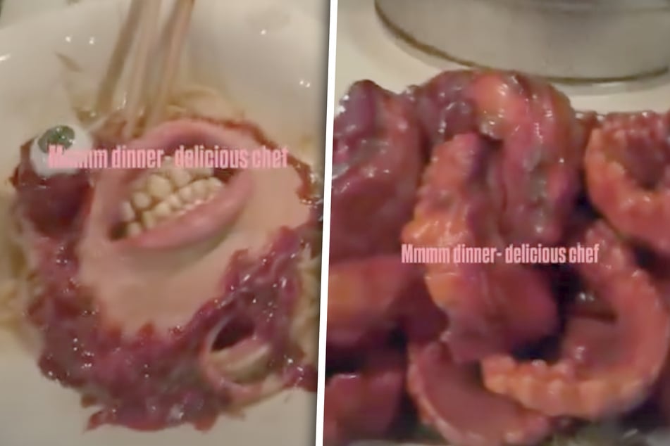 The food on the dinner table looked quite creepy – and not very appetizing.