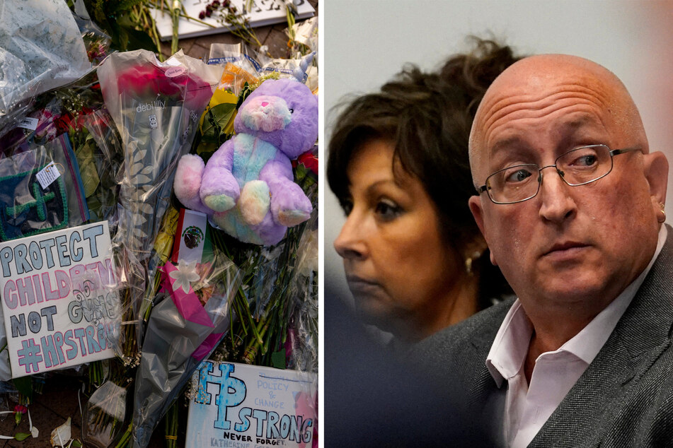 Highland Park shooting suspect Robert E. Crimo III's father Robert Crimo Jr. (r.) and mother Denise Pesina. The father pleaded guilty in helping his son obtain a gun that murdered seven at a mass shooting on July 4th last summer.