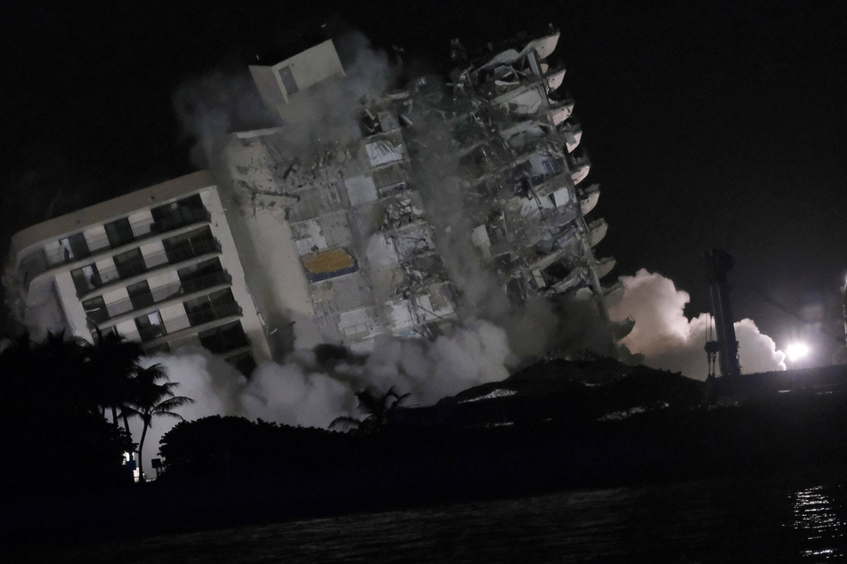The Champlain Towers South condo building was demolished on Sunday night.