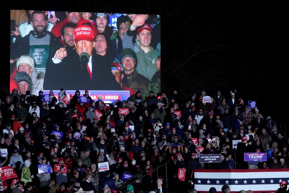 Former US president and Republican presidential candidate Donald Trump speaks at a campaign rally in Schnecksville, Pennsylvania on Saturday.