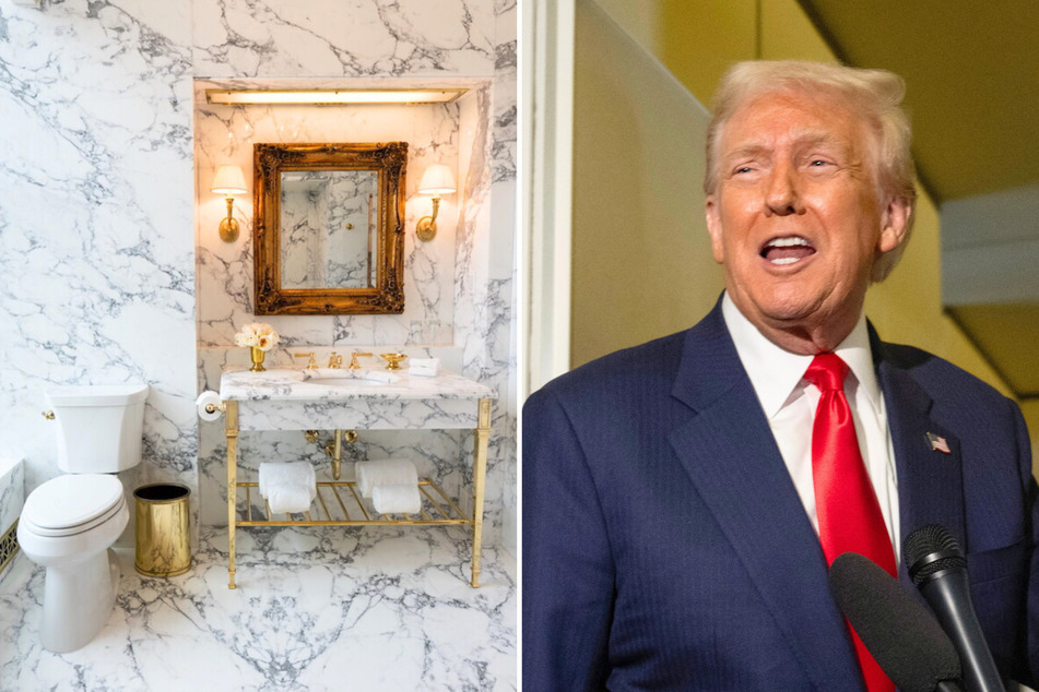 Trump flaunts renovation of "totally inappropriate" Lincoln bathroom