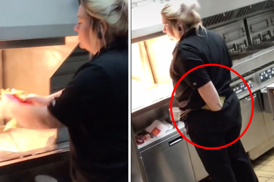 TikTok users shocked by McDonald's worker scratching bum before touching fries