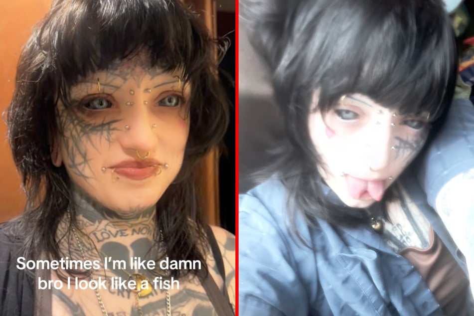 Extreme ink addict moans about "looking like a fish" after tattooing eyeballs