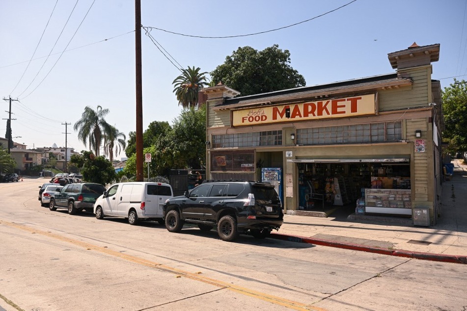 Protesters rallied just down the street from Bob's Market, which features prominently in the Fast & Furious films.