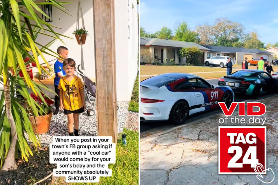 Today's Viral Video of the Day features a little boy's priceless reaction when a fleet of luxury cars pulled up to his house on his birthday! 🚗💨