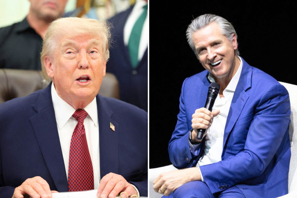 In a recent social media post, Gavin Newsom (r.) mocked Donald Trump after the president's press team shared a post with a double meaning.