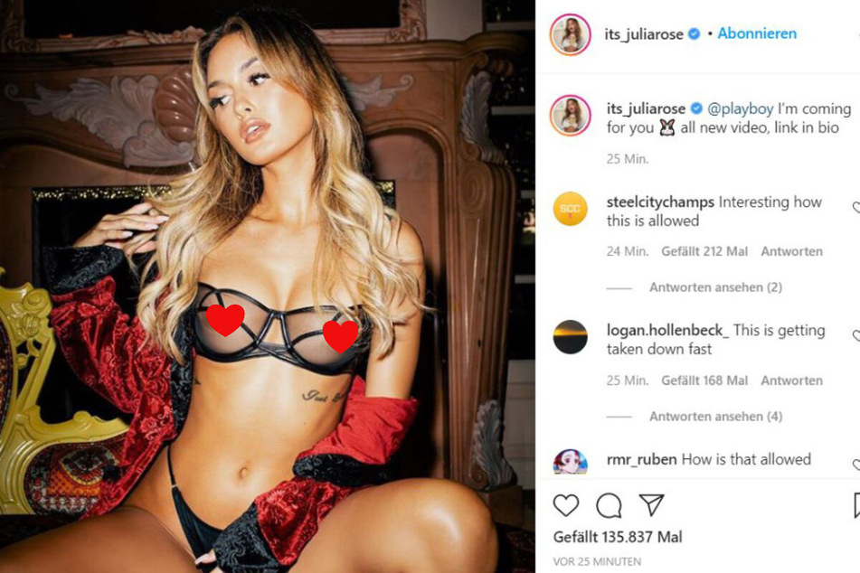 Julia Rose gives fans the perfect view and issues a challenge