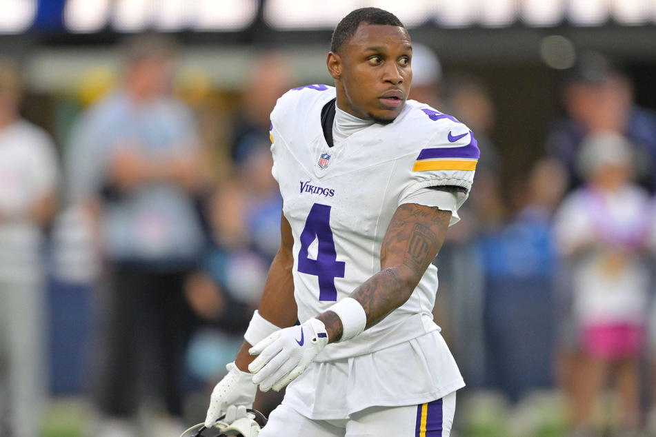 Minnesota Vikings wide receiver Rondale Moore practices before the game against the Los Angeles Chargers on October 23, 2025.