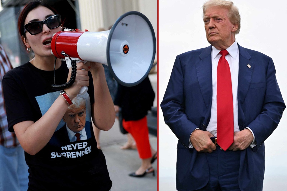 Laura Loomer (l.) thinks 9/11 was an "inside job," makes racist jibes, and is at war with her own Republican Party, so why is she flying around the country with Republican presidential candidate Donald Trump (r.)?