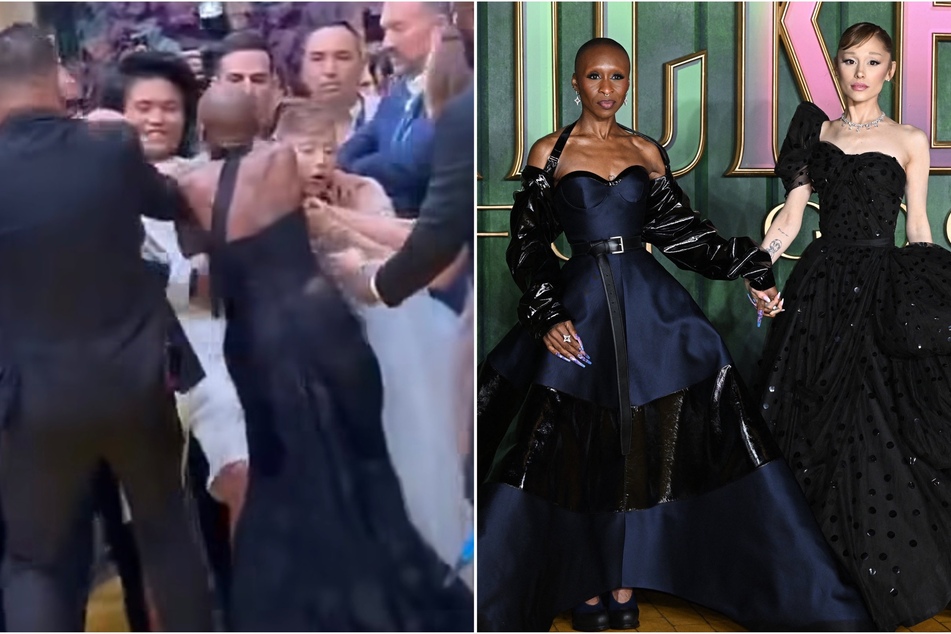 Ariana Grande gets saved by Cynthia Erivo during viral fan attack!