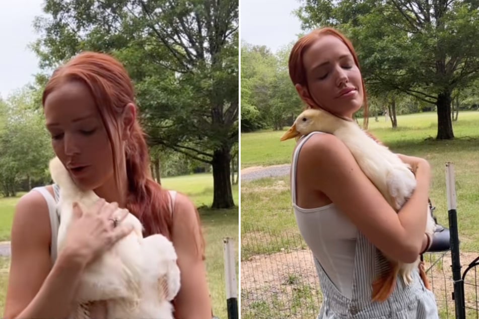 Alissa Gore is causing a stir on TikTok because of her unlikely animal cuddle buddy: a duck named Eleanor!
