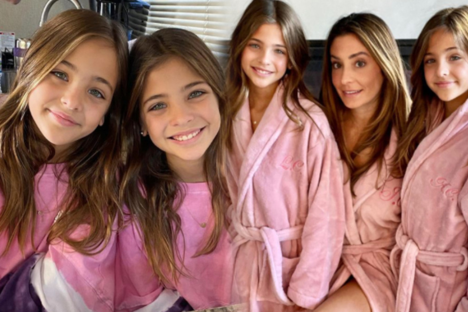 Ava (9) and Leah with mother Jaqi (37).