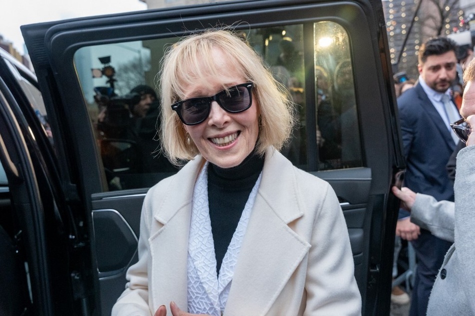 E. Jean Carroll departs a Manhattan federal court at the conclusion of her defamation suit against Donald Trump in New York City.