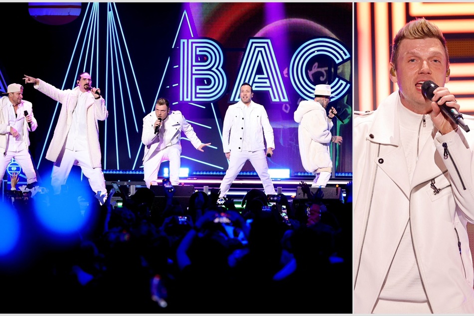 Nick Carter (r.) performed with the Backstreet Boys at this year's Jingle Ball over the weekend.