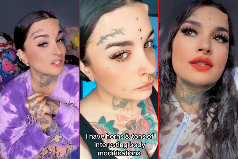 Tattoo addict explains why she decided to get silicone horns implanted into her head