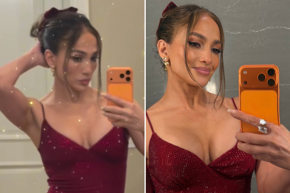 Jennifer Lopez's Christmas selfie faces backlash over seeming photoshop error