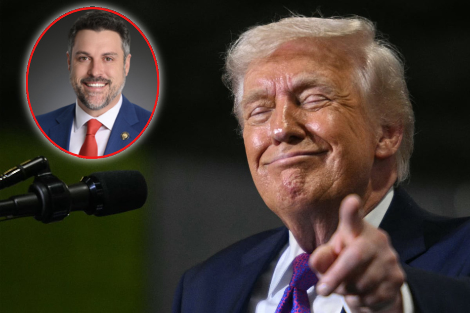 President Donald Trump (r.) endorsed Blake Miguez for Congress, despite the Louisiana state senator being previously accused of rape.